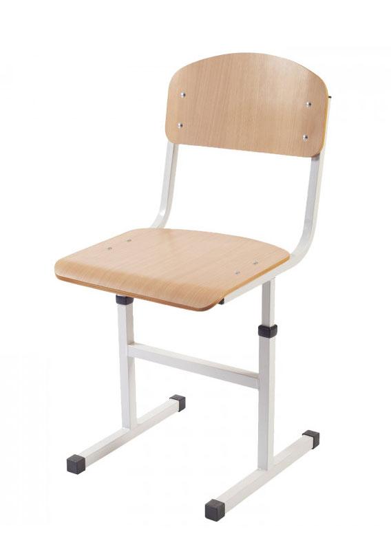 Учнівський стілець Т-подіб. на рост. гр. №4-6, з регулюв. глибини сидіння, каркас- квадратна метал. труба, покриття- пластик HPL, АЛМАНТ, 380х424-465х775-855 мм